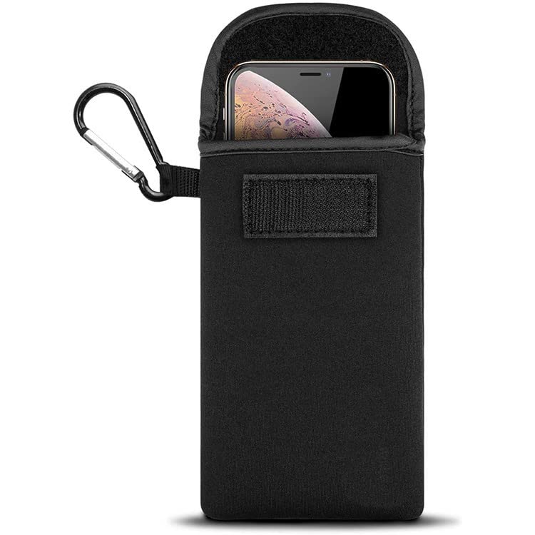 Ameri VINTAGE - LEE！！FUR SMART PHONE POACH Leather Double Phone Case, Dual Holster for 2 Phones, Magnet